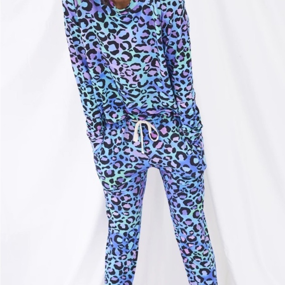 STRIPE & STARE LOUNGE PANT in GALAXY LEOPARD. ****PANTS ONLY****
